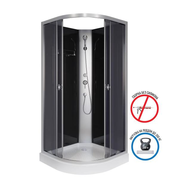 Душевая кабина Niagara Eco E90/13/TN/BK (900х900х2000)