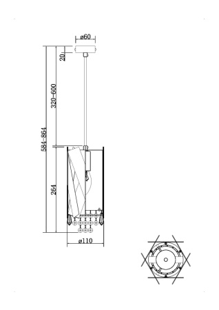 Подвесной светильник Maytoni Artistico MOD017PL-01BS