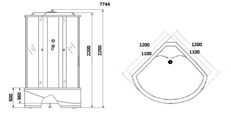 Душевая кабина Niagara Luxe NG-7744G (1200x1200х2150)