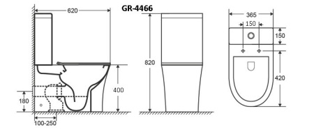 Унитаз напольный Grossman GR-4466S Classic (620х365х820)