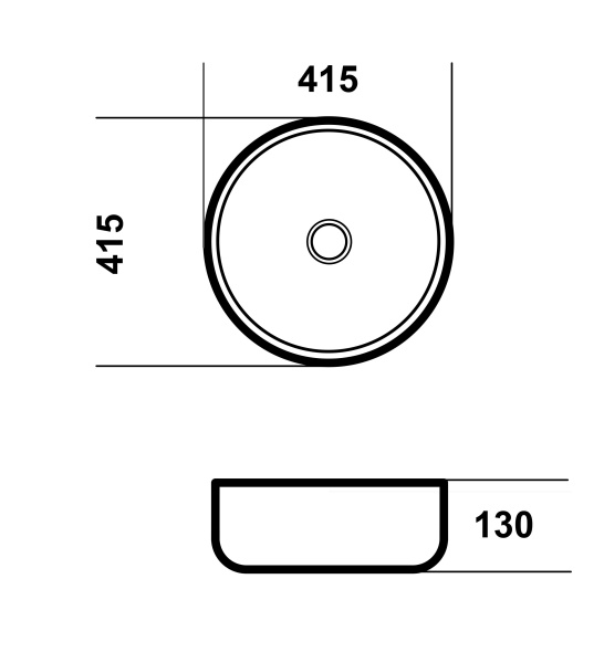 Раковина накладная Grossman GR-3032 Style (415х415х130)