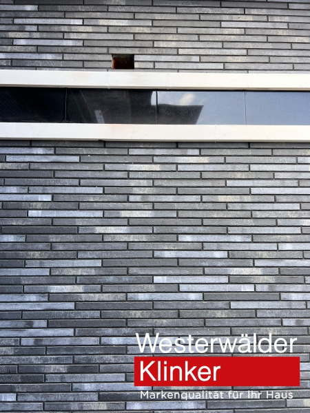 Фасадная клинкерная плитка WK124 Long Dunkelgrau 468х40 Westerwalder Klinker