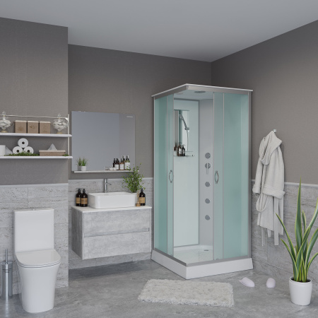 Душевая кабина с полкой Niagara Classic NG-1101-14G (900х900х2150)