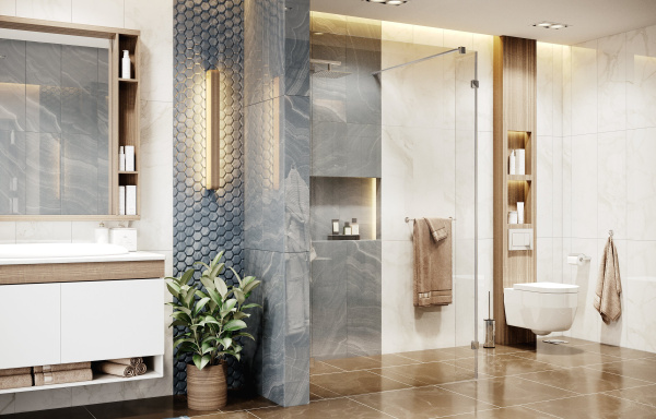 Душевая перегородка Ambassador Walk-in 15031105 90x200, прозрачное стекло