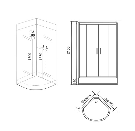 Душевая кабина Grossman GR142 (120x120x215)