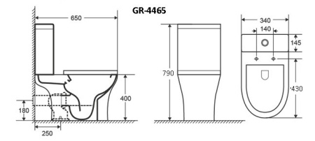 Унитаз напольный Grossman GR-4465S Classic (650х340х790)