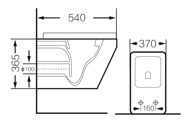 Унитаз подвесной Grossman GR-4440BMS (540х370х365) черный