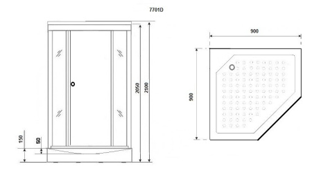 Душевая кабина Niagara Luxe NG-7701DG (900x900х2100)