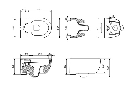 Крышка-сиденье для унитаза Ambassador Abner 102T20001S с микролифтом