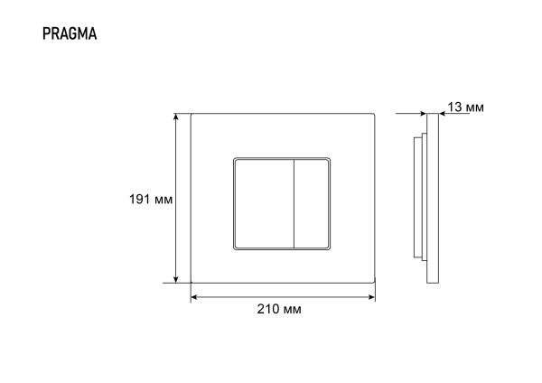 Кнопка смыва для инсталляции Grossman Pragma 800.T1.03.100.100 хром глянцевый
