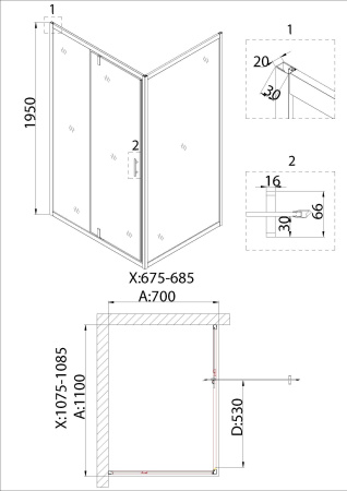Боковая стенка Niagara Nova NG-A70 (70х195)