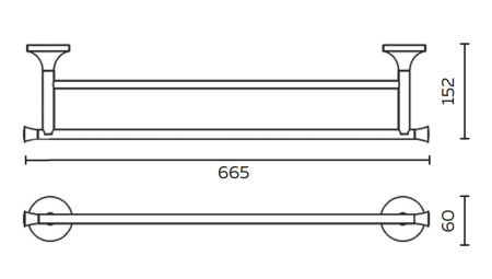 Держатель для полотенец двойной AltroBagno Corposo 081407 Or