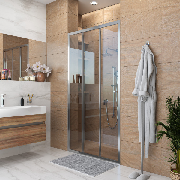 Душевая дверь в нишу Grossman Falcon GR-D110 110х190, стекло прозрачное, профиль хром