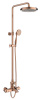 Дополнительные свойства: система ToccoFreddo, система Telescopico, система Gioco верхнего душа +/-15º, ручка переключения режимов - стекло, латунный ручной душ, гибкий металлический  шланг, латунный верхний душ  Комплектация: термостатический смеситель, т