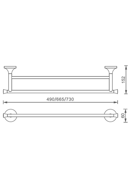 Держатель для полотенец двойной AltroBagno Corposo 081406 Cr