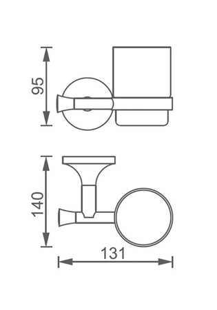 Стакан для зубных щеток подвесной AltroBagno Corposo 080204 Cr