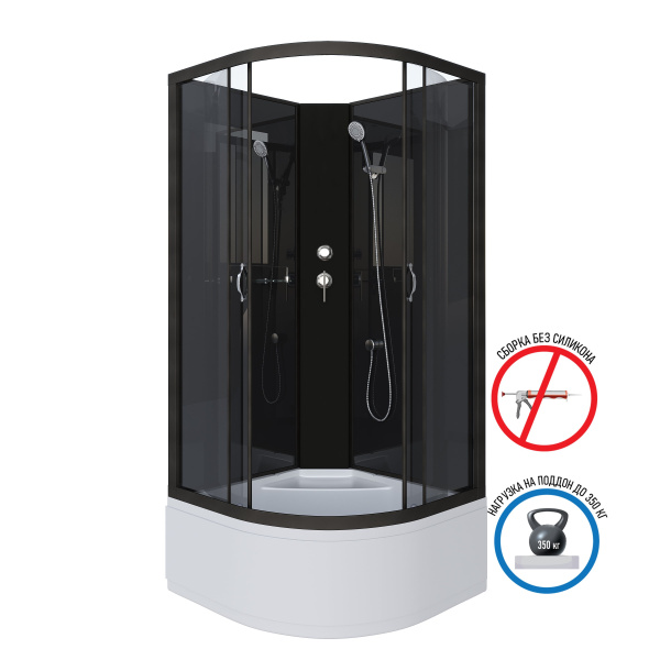 Душевая кабина Niagara Classic NG-6508-14BK (900х900х2000)