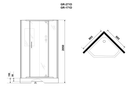 Душевая кабина Grossman Classic GR271D (90х90х205)
