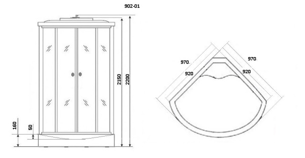 Душевая кабина Niagara Ultra NG-902-01 (1000х1000х2200)