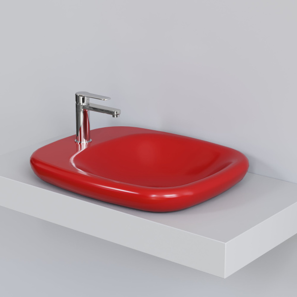 Накладная раковина Ambassador Diamond 126T21101 (540х450х100) красная